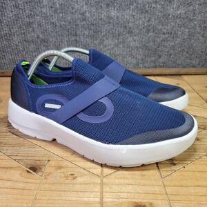 OOFOS Oomg Eezee Recovery Shoes Mens 12 Navy White Low Top Comfort Sneakers